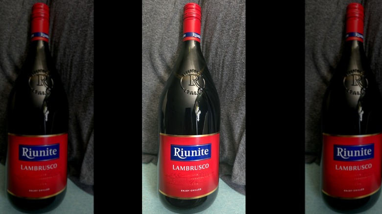 Bottle of Riunite Lambrusco