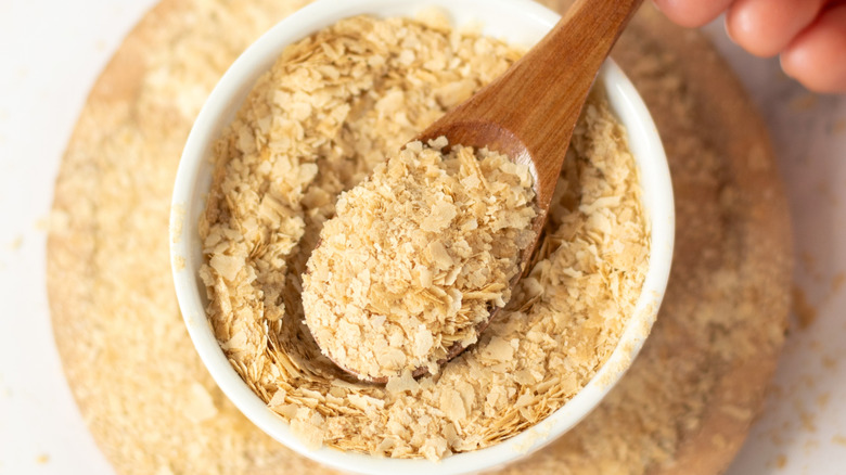 nutritional yeast flakes in bowl