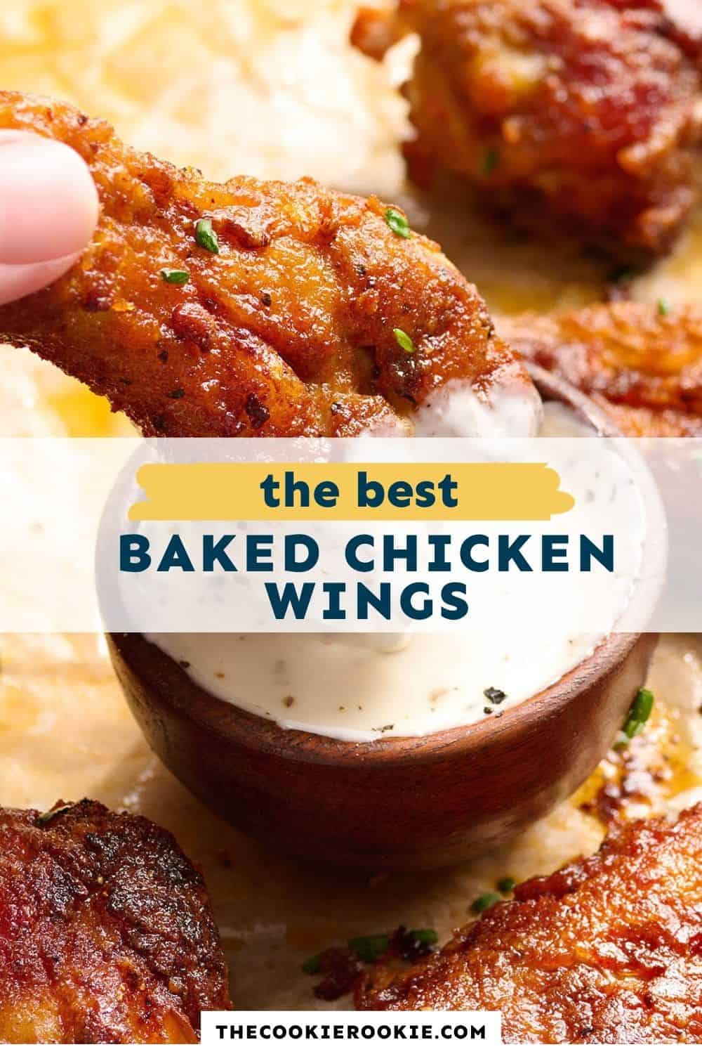 baked chicken wings pin image