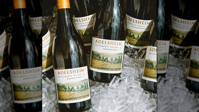 Bottles of Adelsheim Willamette Valley Chardonnay in ice