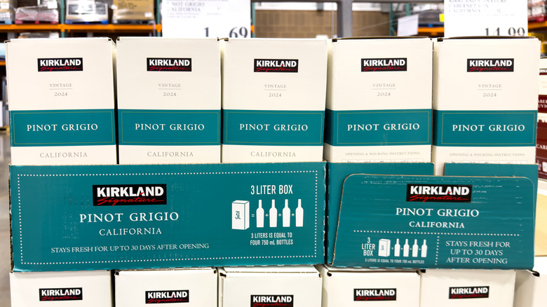 Boxes of Kirkland Signature pinot grigio