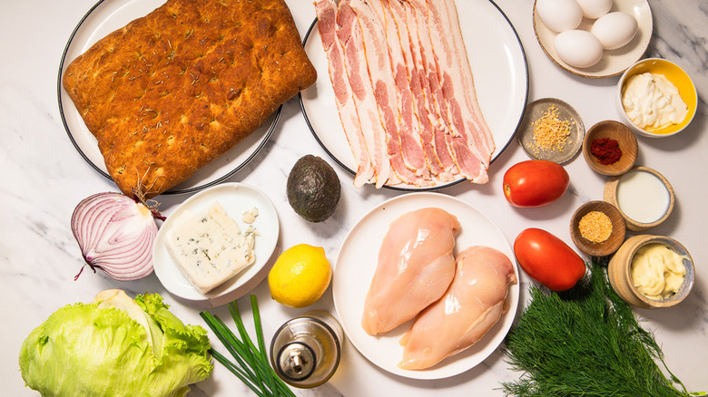 ingredients for this loaded Cobb sandwich