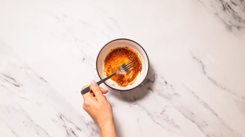 Whisking seasoning for chicken