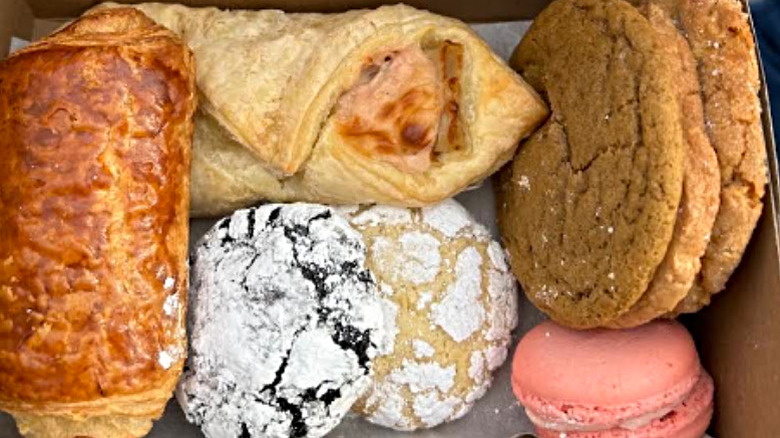 Cookies and viennoiseries in a box from The Village Baker