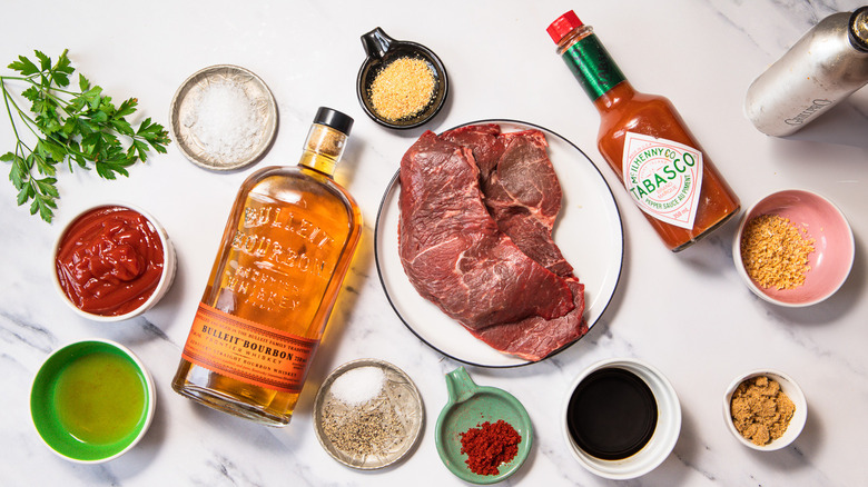 Ingredients for BBQ steak bites
