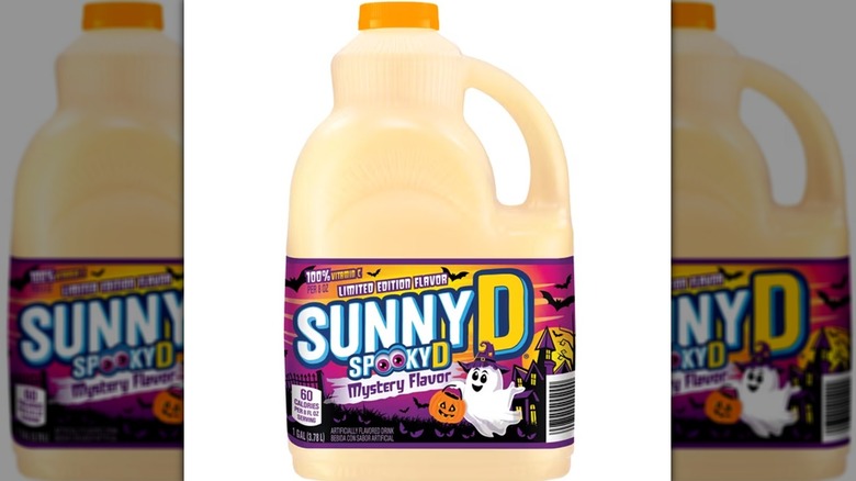 A bottle of SUNNYD SpookyD on a white background