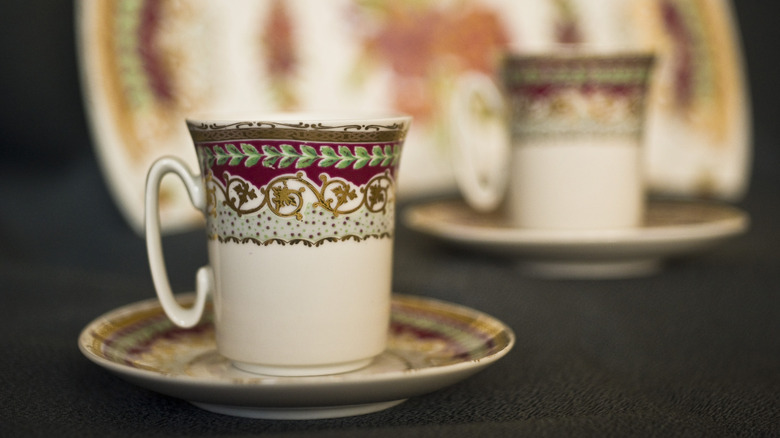 close up of Limoges cup