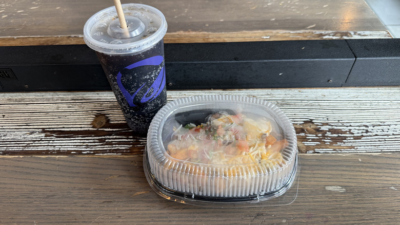Diablo Ranch Steak Nacho Fries with its lid on
