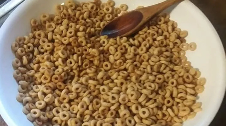 bowl of hot buttered Cheerios
