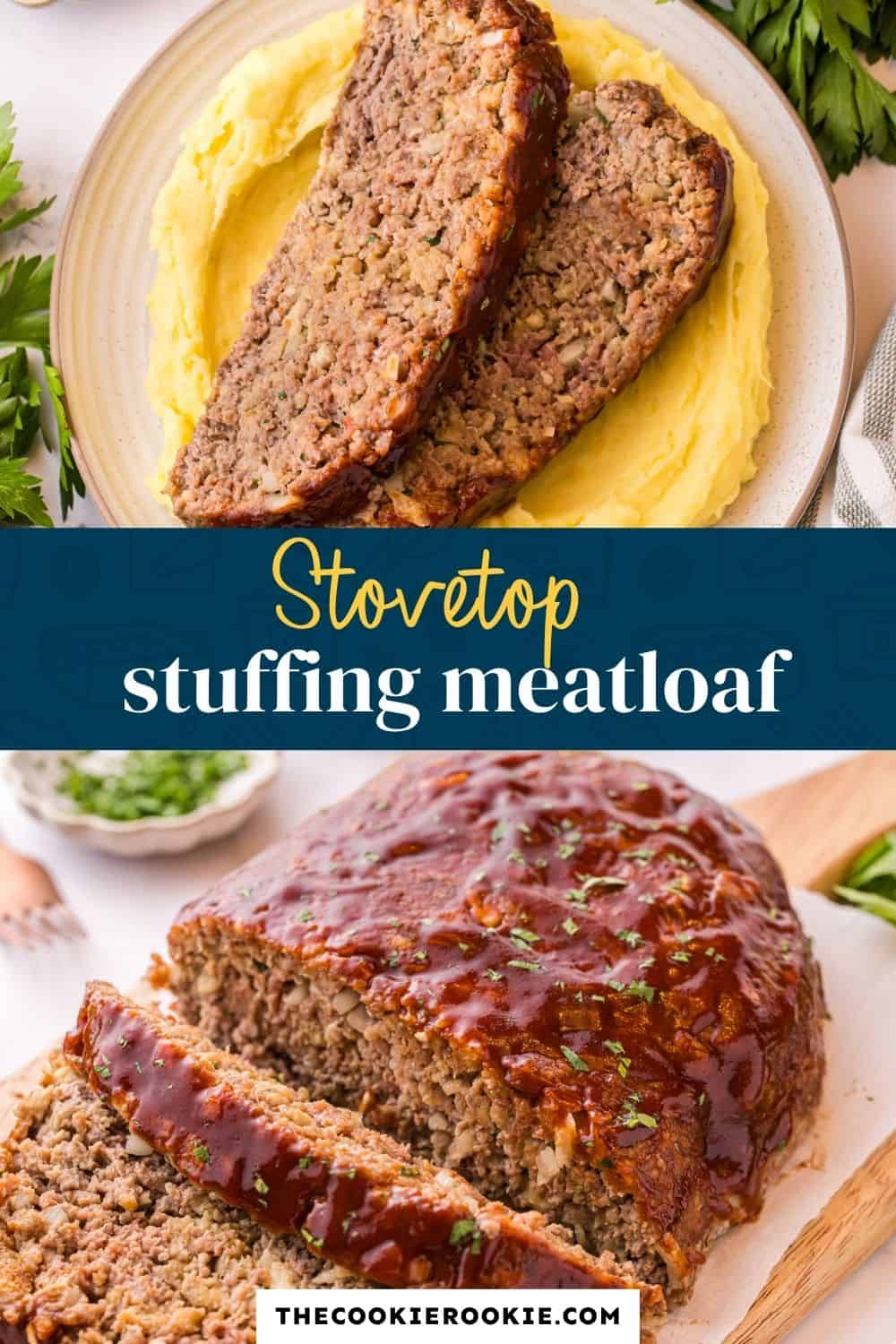 stovetop stuffing meatloaf pin image