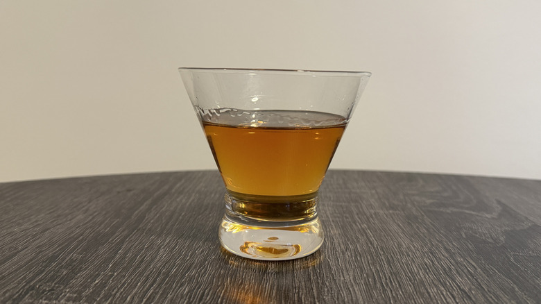Skrewball in a glass on a table