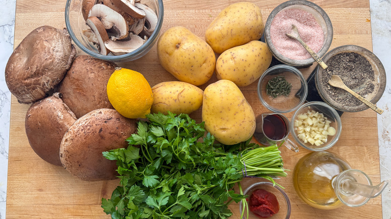 Mushroom potato bake ingredients