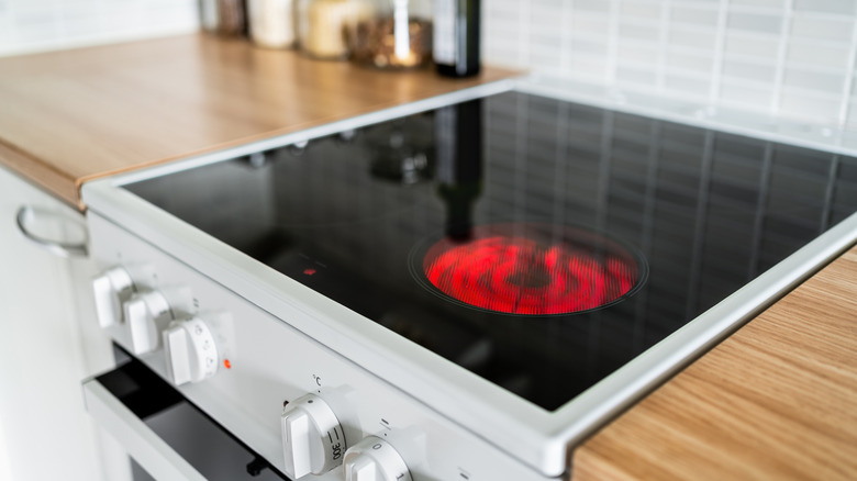 Electric stove turned on