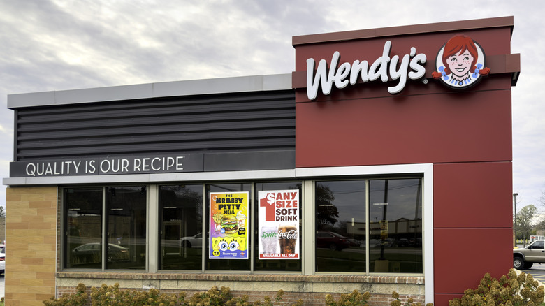 Outside a Wendy's restaurant