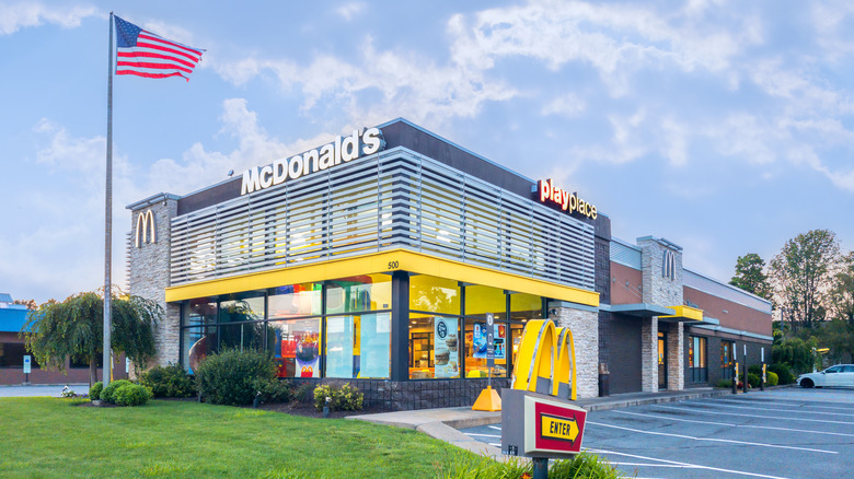 Outside a McDonald's restaurant