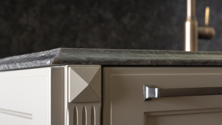 A decorative edged kitchen countertop