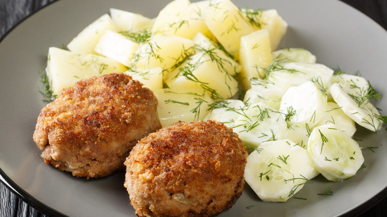 Polish cutlets served with potatoes