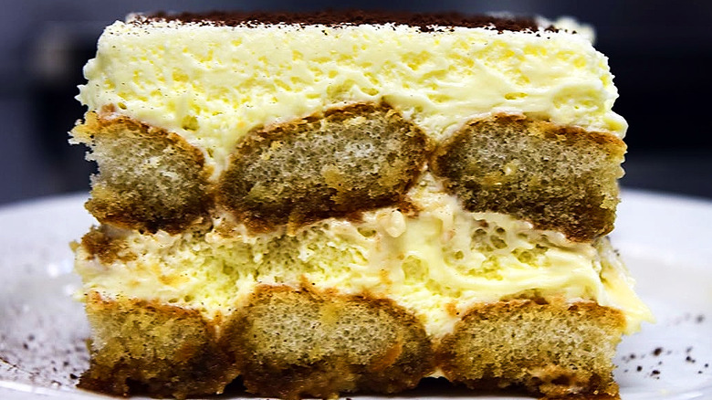 A piece of Gargiulos' tiramisu