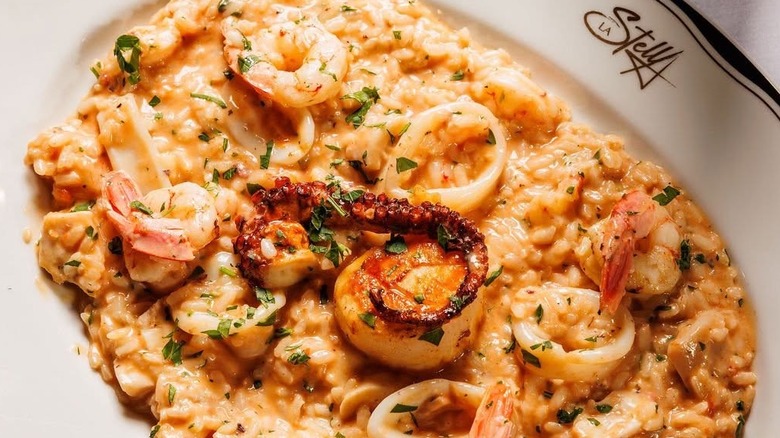 Risotto with shrimp, calamari, and octopus at La Stella Cucina Verace