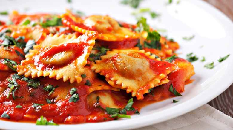 Ravioli with tomato sauce