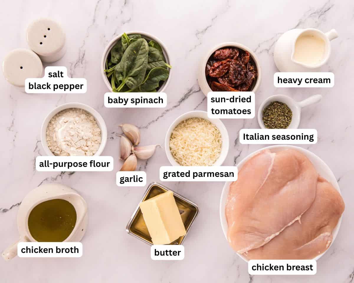 Tuscan chicken ingredients