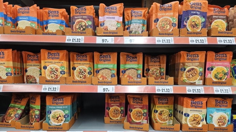 Ben's Original rice blends on a supermarket shelf