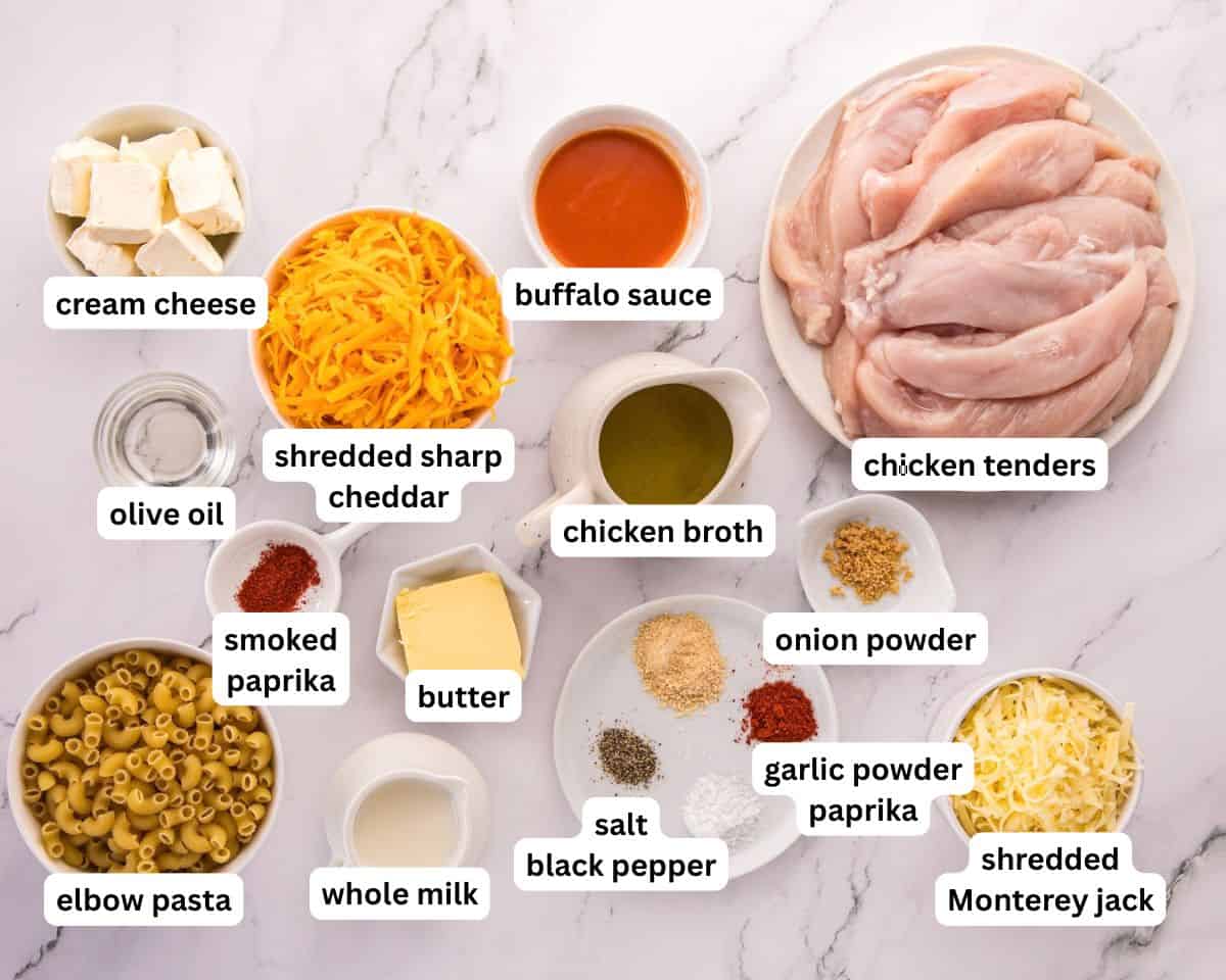 Buffalo chicken mac and cheese ingredients