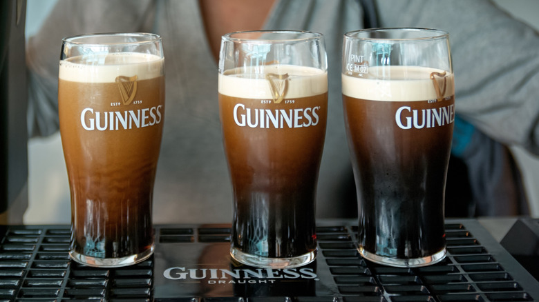 Pints of Guinness beer