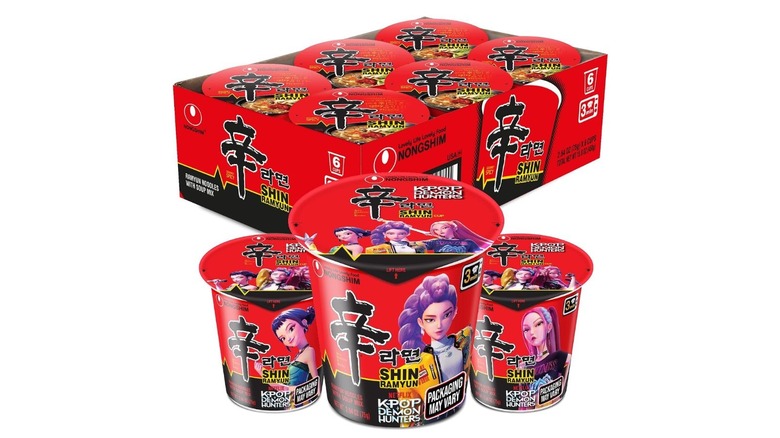 Package of ramen noodles with K-Pop Demon Hunters theme