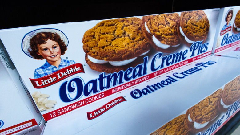 Boxes of Little Debbie Oatmeal Creme Pies