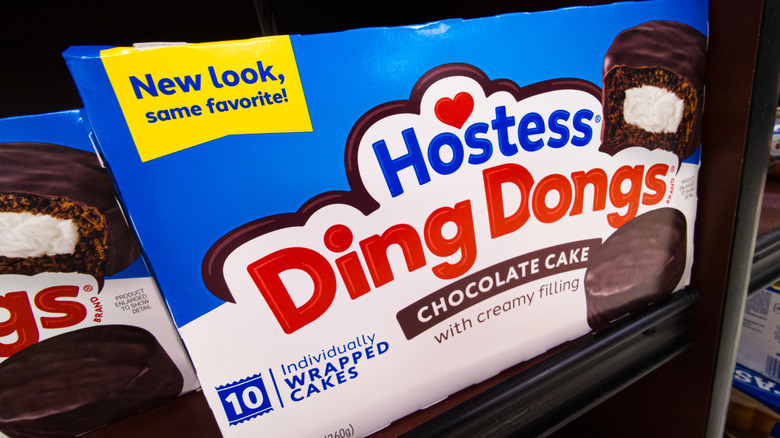 Box of Hostess Ding Dongs at store