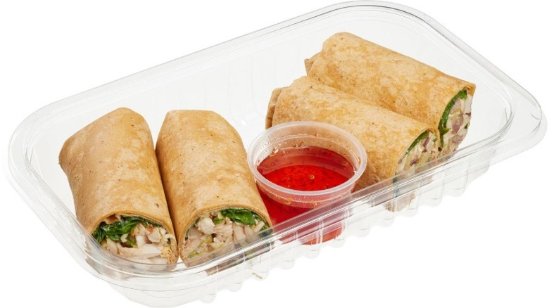 A container of Kirkland Signature Thai Chili Wraps with Sweet Chili Sauce