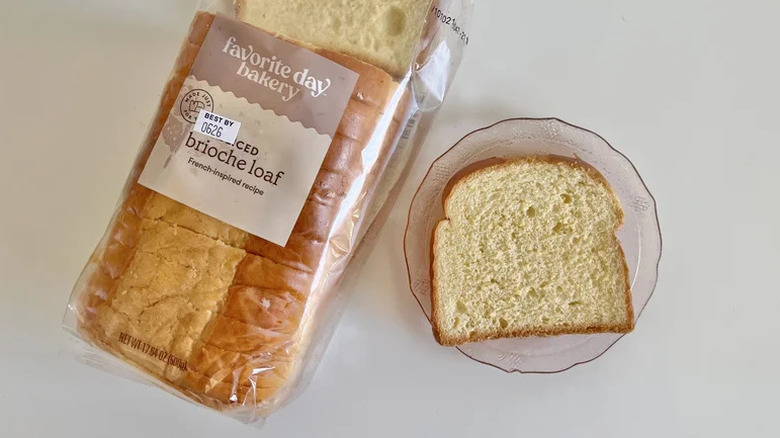 Target Favorite Day Sliced Brioche slice on glass plate