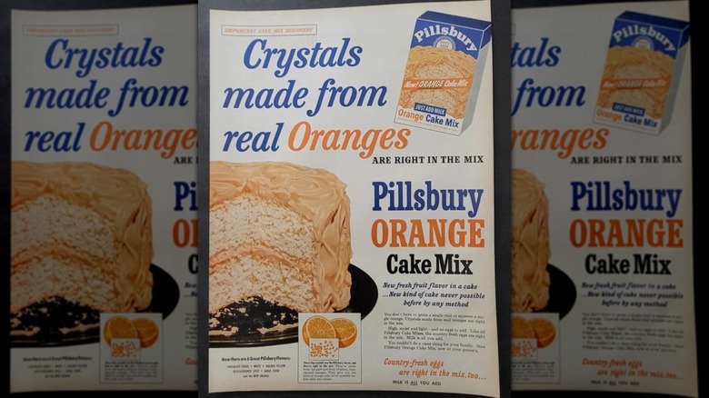 A 1955 ad for Pillsbury Orange Cake Mix