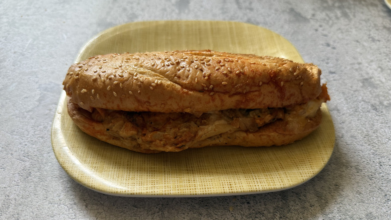 Arby's Spicy Chicken Cheesesteak on a plate