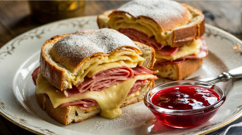 Monte cristo with powdered sugar