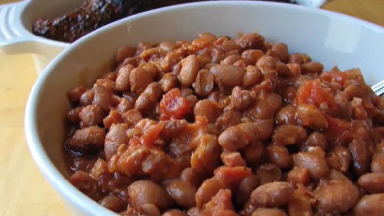A bowl of Santa Maria-style baked beans