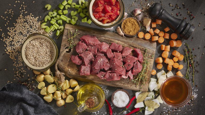 Beef stew ingredients