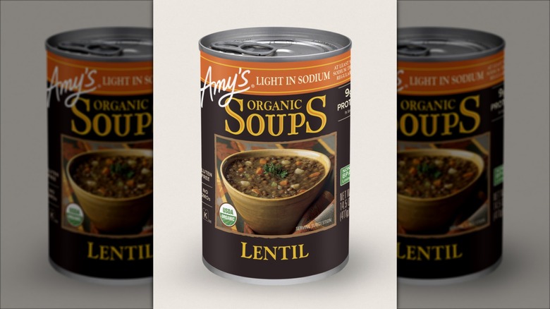 Can of Amy's Organic Lentil Soup - Light in Sodium