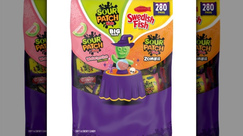 A bag of 280 packs of Sour Patch Kids and Swedish Fish, available at Sam's Club