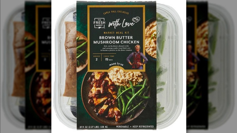 The Fresh Market Carla Hall Exclusive Brown Butter Mushroom Chicken Market Meal Kit in package on white background
