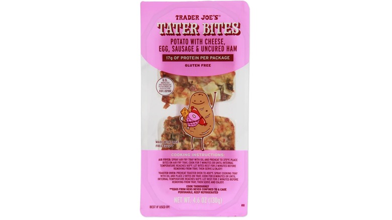 A package of Trader Joe's Tater Bites with Sausage & Uncured Ham