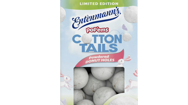 Box of Entenmann's Cotton Tails Powdered Donut Holes package