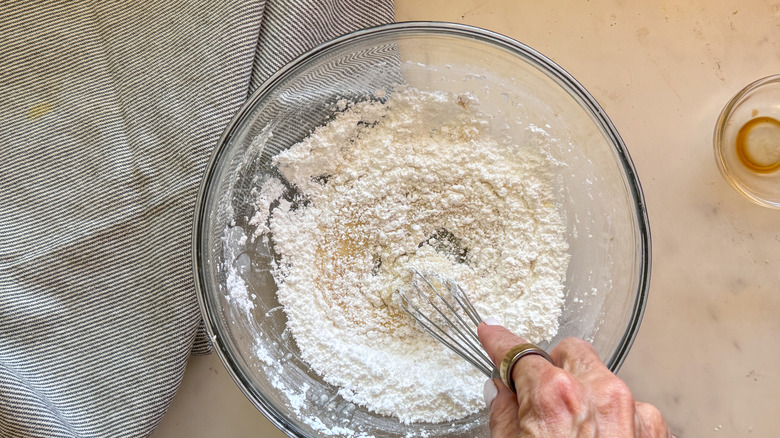 glaze ingredients in glass bowl