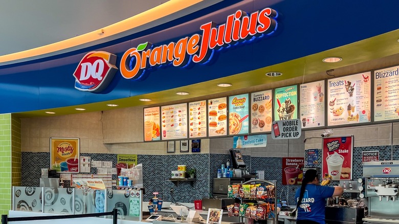 Orange Julius location in a mall food court Dairy Queen
