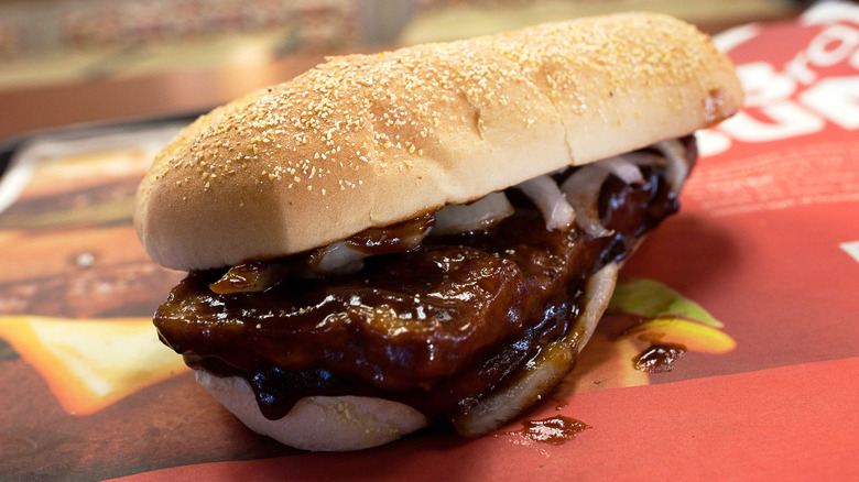 McDonald's McRib on tray