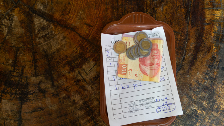 Check with pesos in Mexico