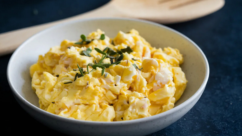 Plate of scrambled eggs