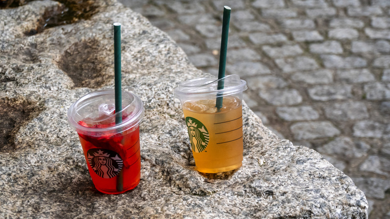 two drinks from Starbucks